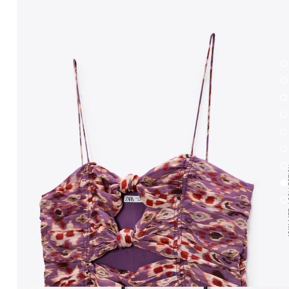 ZARA FLORAL PRINTED DRESS WITH DRAPING - Picture 9 of 9